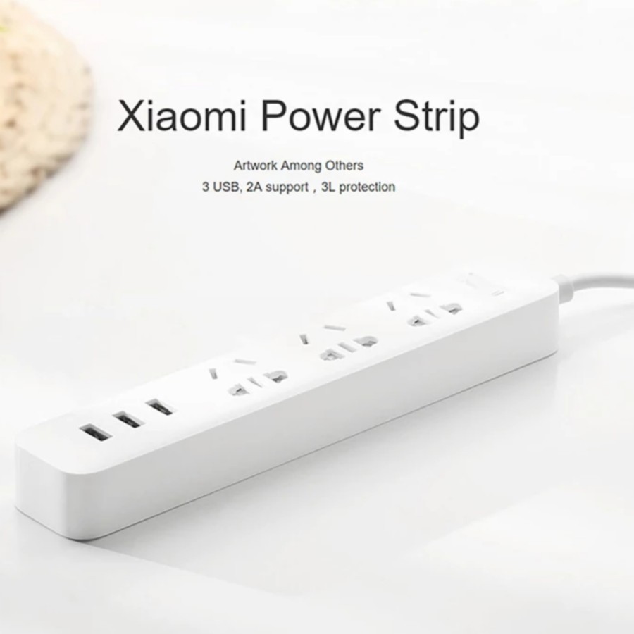 Stop Kontak / colokan Xiaomi Mi Smart Power Strip Plug Adapter With 3 USB Port 2