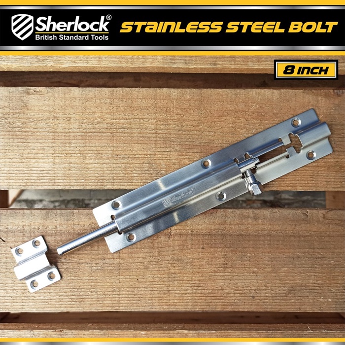 Grendel Slot Kunci Pintu 8 inch Sherlock Stainless Steel