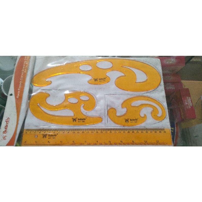

penggaris kurva / penggaris mal lengkung / curve drawing set