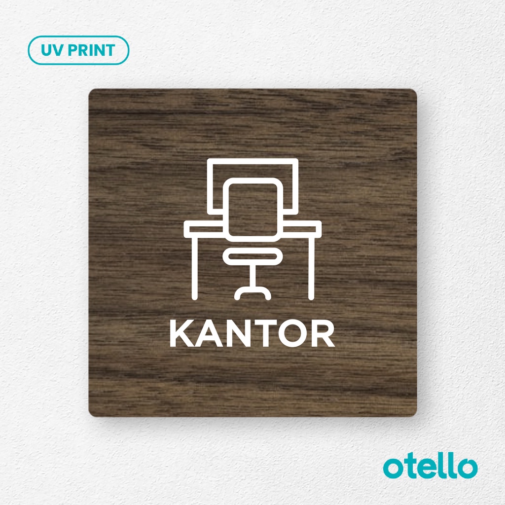 Otello Signage Kantor Sign Board Papan Label Tempel Stiker Nama Ruangan Kayu Office Tag Sticker Ruang Gedung