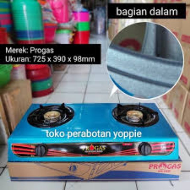 KOMPOR GAS 2 TUNGKU MERK PROGAS / KOMPOR GAS 2 TUNGKU
