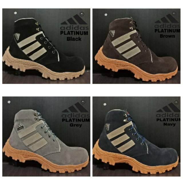 DM Sepatu Adidas Platinum Boots Safety Ujung Besi Pria Kerja Murah Grade Original Asli Import Cowok