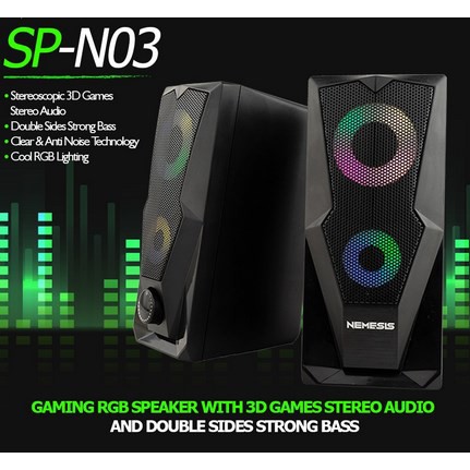 Speaker gaming USB NYK SP N01 N02 N03 N05 N07 RGB Soundbar LED aktif PC Laptop HP 3.5MM Bluetooth
