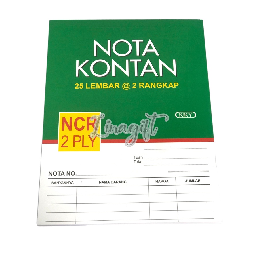 (1 Buku- 25 Lembar) BUKU NOTA KONTAN KIKY NCR 3 PLY BESAR  / NOTA PENJUALAN TANPA KARBON / PEMBELIAN KIKY RANGKAP 3