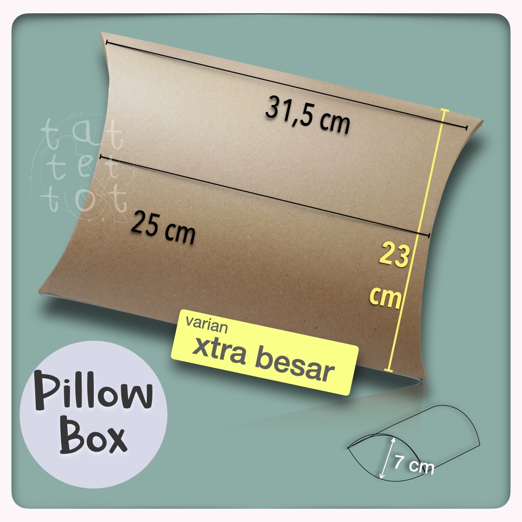 

PILLOW BOX GIFT BANTAL KOTAK KADO KRAFT RUSTIC EKSTRA BESAR