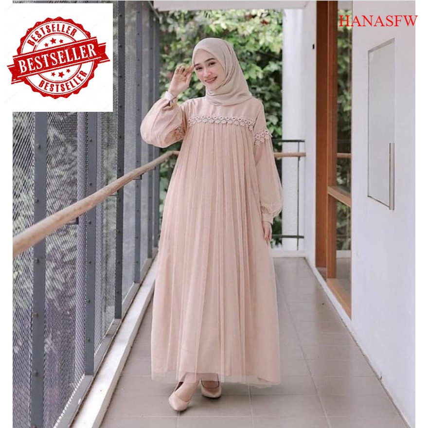 TERLARIS  - Maxi Nuraini / Couple Nuraini / Maxi ZOYA / Dress Maxi Tile / Gamis Muslim Terbaru