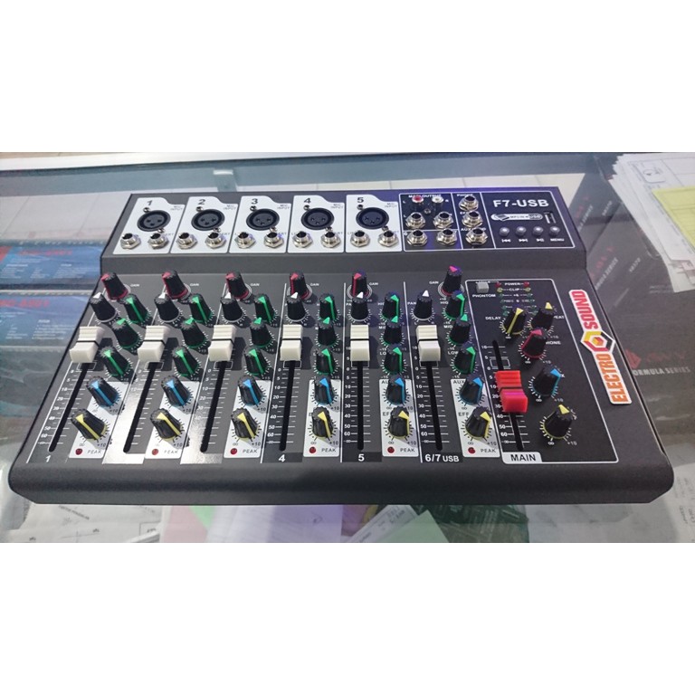 MIXER 7CHANNEL LIVE USB MP3 ELECTRO SOUND SLIM BERKUALITAS