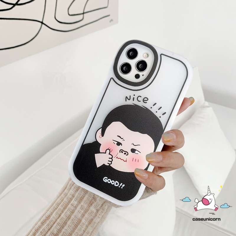 IPHONE Couple Soft Tpu Phone Case Kompatibel Untuk Iphone14 13 12 11 Pro Max 6s 6plus X XR XS Max Se2020 8 7 Plus Kartun Lucu Cowok Cewek Shockproof Case Cover