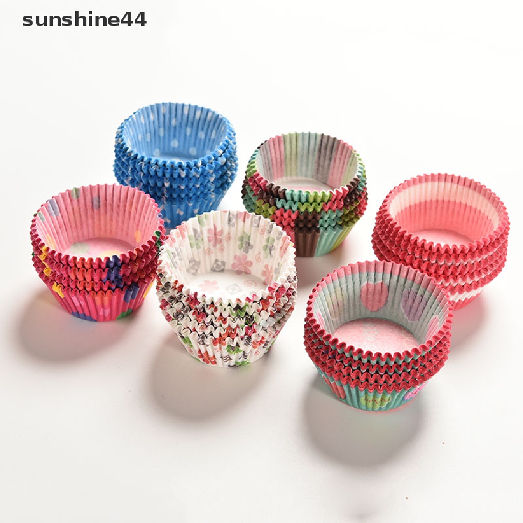 Sunshine 100Pcs Kertas Cupcake / Muffin Untuk Pesta Pernikahan / Natal