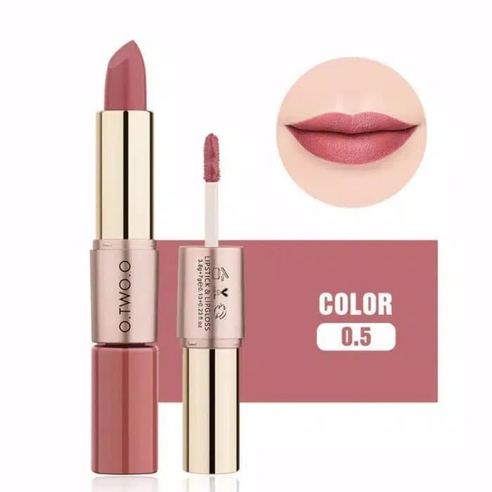 Lipstik  O.Two.O Rose Gold 2 in 1 Matte Liquid Lipstick Lip Cream O Two O Original
