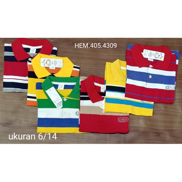 Baju hem anak cowok 2-12 thn katun strech warna warni / Polo shirt / T-shirt anak laki Premium