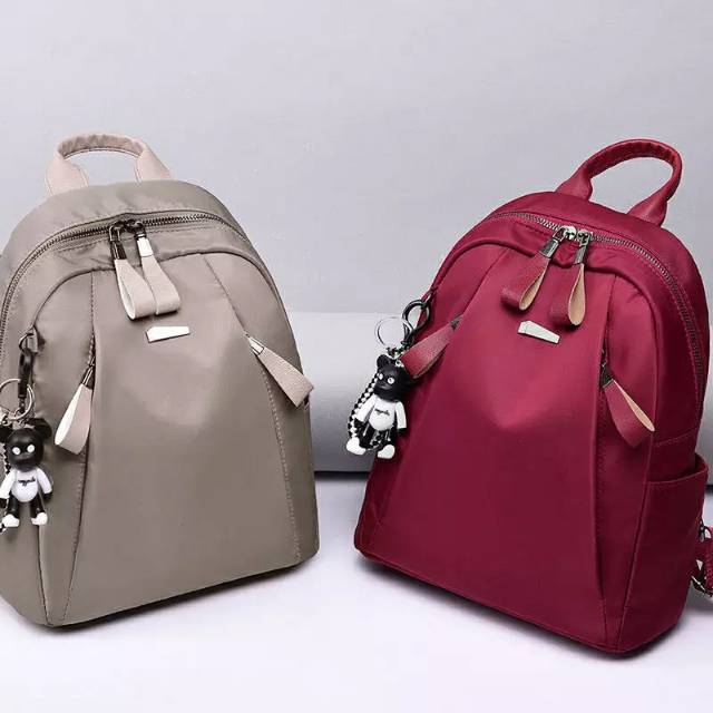 TAS RANSEL ANTI AIR BACKPACK WANITA HITAM  MOTIF POLOS KOREA KULIAH SEKOLAH KERJA TA126B5 STEIN-4