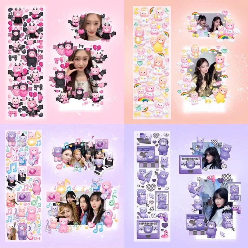 

Gummy bear warning stiker/ toploader stiker Korea/ stiker deco binder Photocard kpop/ stiker motif beruang Korea lucu