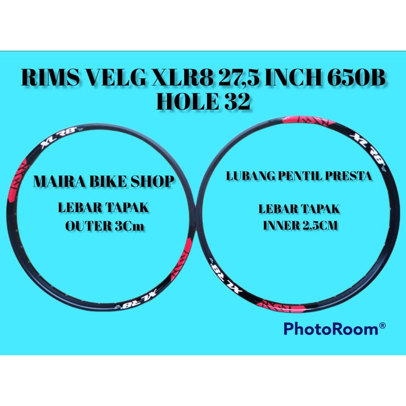 RIMS VELG XLR8 27,5 HOLE 32 BISA BUAT DISK BRAKE