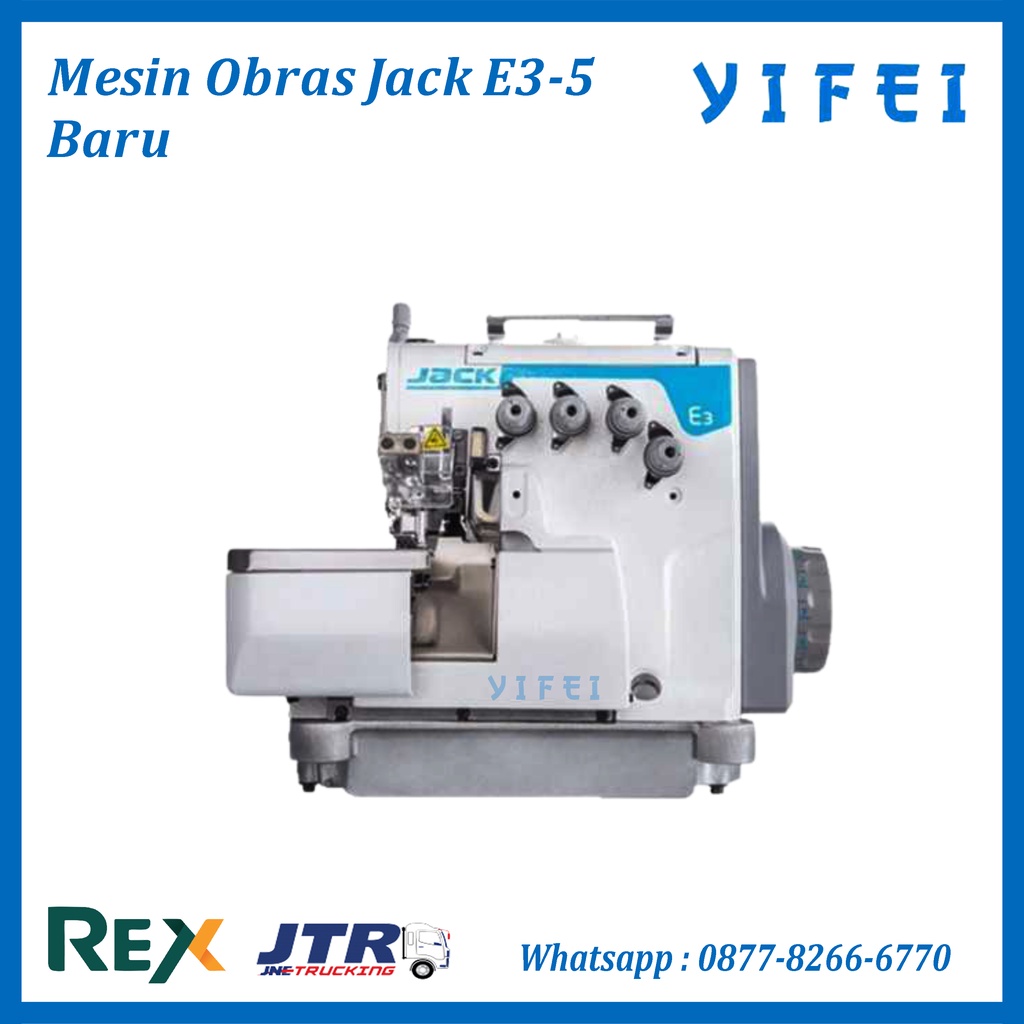 Mesin obras jack servo E3-5 benang lima