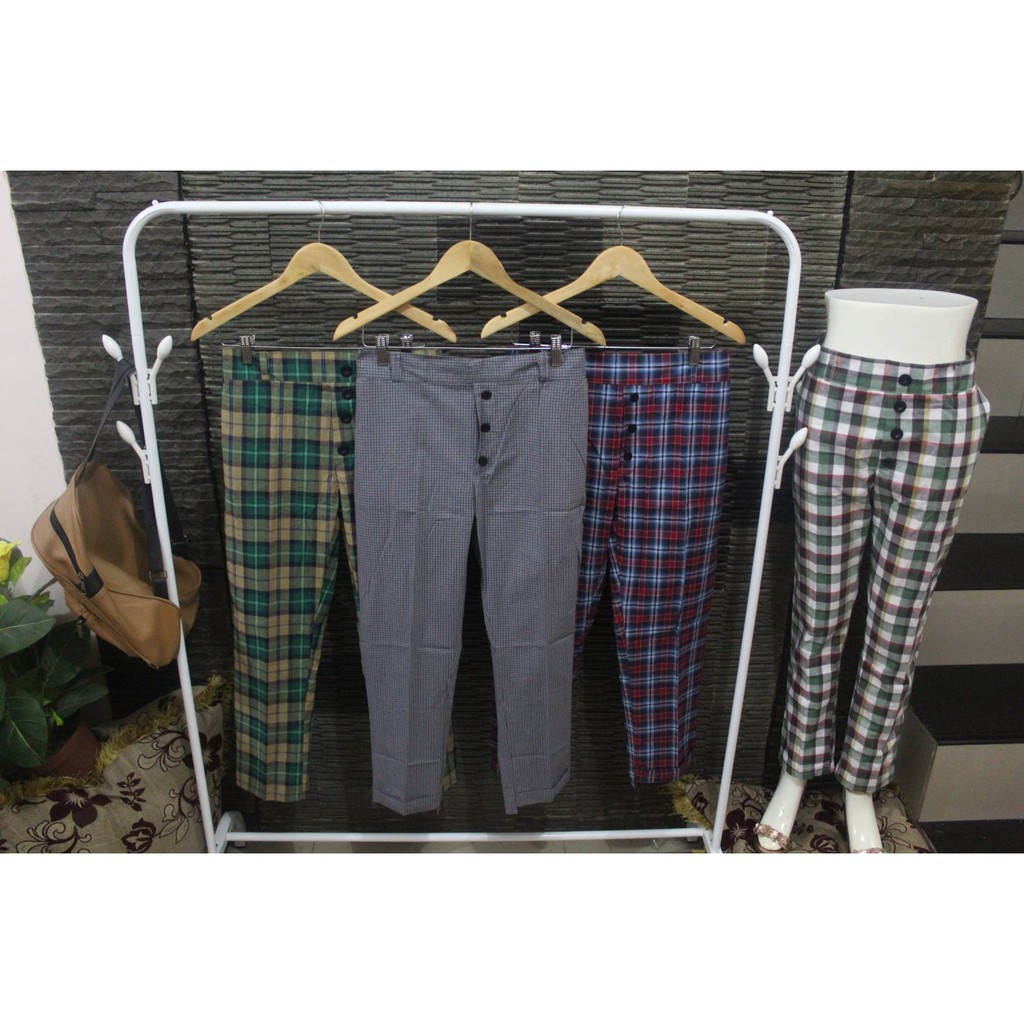 Fashion Wanita - Celana Cewek Kotak - kotak | Celana Cewek Kotak Jumbo | Celana Cewek Premium