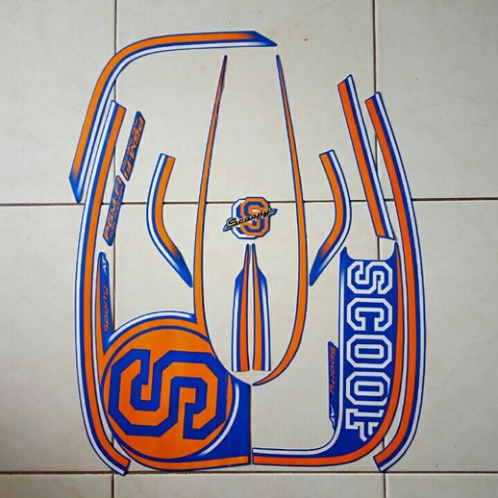 Stiker Body & Lis Body & Striping Motor Scoopy Sporty 2014 Biru