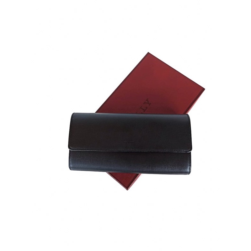 Dompet Wanita Bally Mensa Black Leather Original