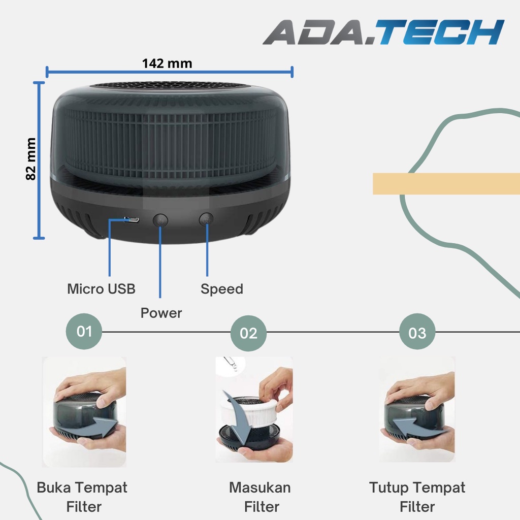 Air Purifier Mobil Portable Hepa Filter Murah Garansi Grosir Car-F06