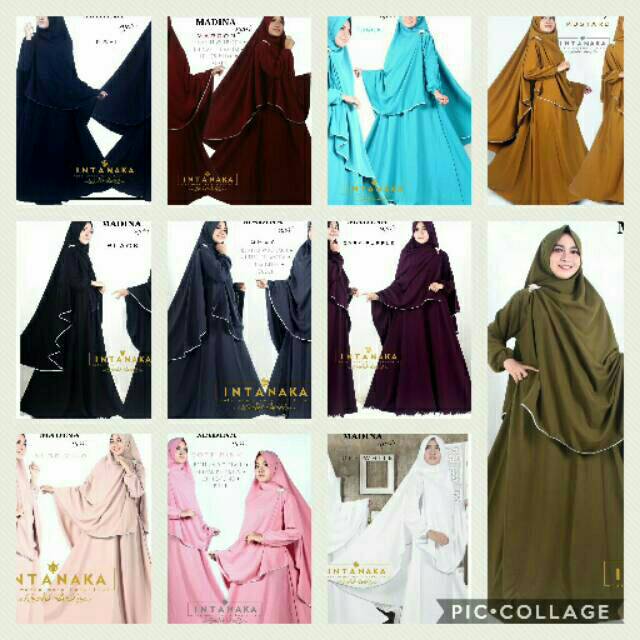 Gamis Madina Syari Ori Intanaka Longdress Maxi Wolpeach