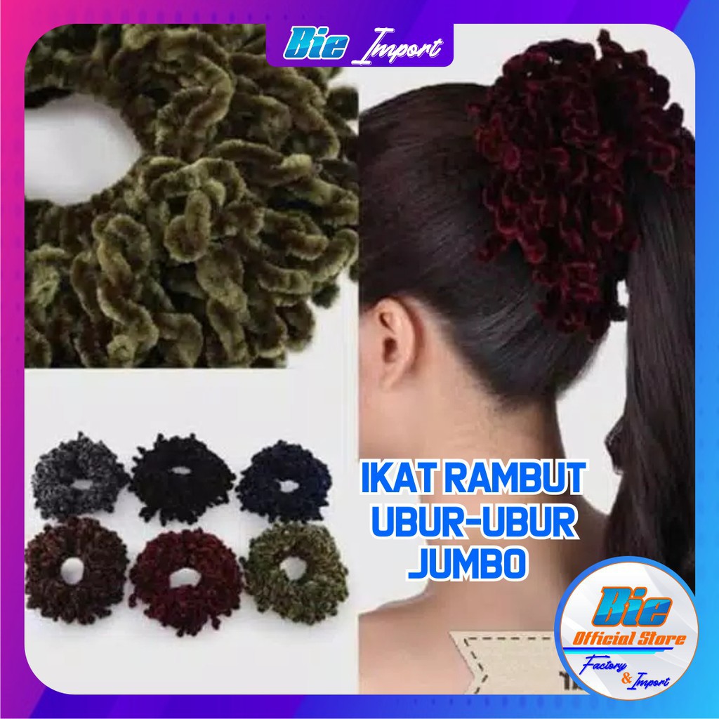 Ikat Rambut Ubur Ubur Kunciran Cendol Jumbo Hijab Cepol Aksesoris Murah-8