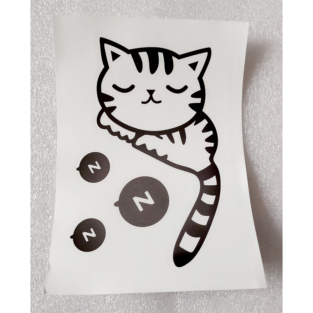 Sticker Wallpaper Dinding Sleeping Cat Dekorasi Cantik - Hitam