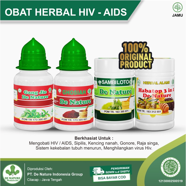 Obat Penyakit HIV - AIDS - ARV Ampuh Aman Tanpa EFek Samping Untuk Pria Dan Wanita Herbal De Nature