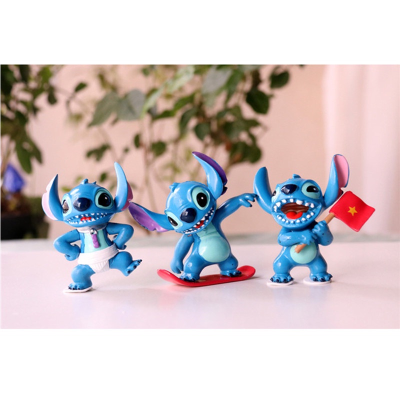 2022 Mainan Action Figure Karakter Anime Disney Lilo &amp; Stitch / Labu / Es Krim Bahan PVC Untuk Anak