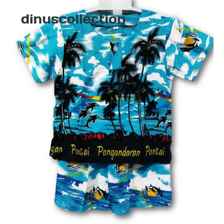 Setelan Anak Perempuan Laki-laki Unisex Murah Pantai Pangandaran Baju Anak Pantai Rayon Ukuran S M L