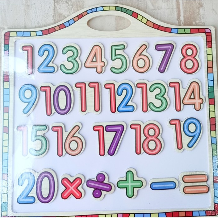 Mainan Anak Cewek Cowok Edukasi wooden puzzle / Bermain Belajar Mengenal Angka / PUZZLE PAPAN KAYU ANGKA GANTUNG