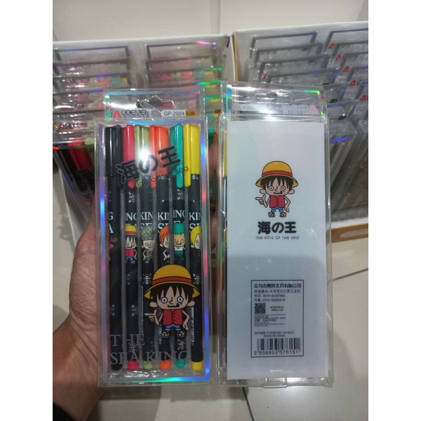 

pulpen One Piece naruto luffy zoro sanji nami Isi 6pcs