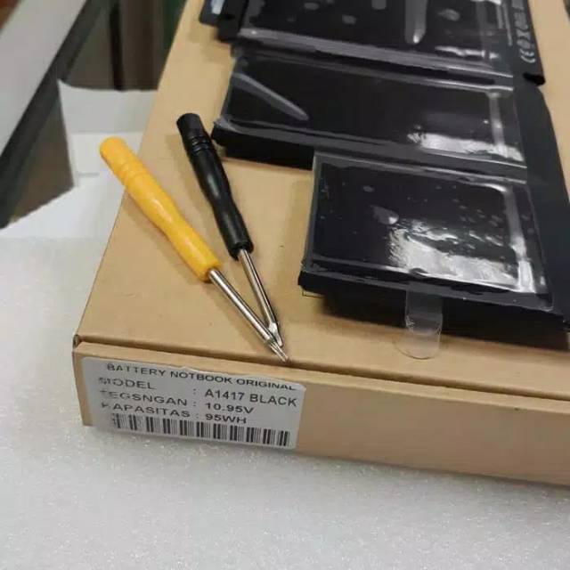 Baterai Battrey ORIGINAL Laptop  A1417 A1398 Retina 2012 2013