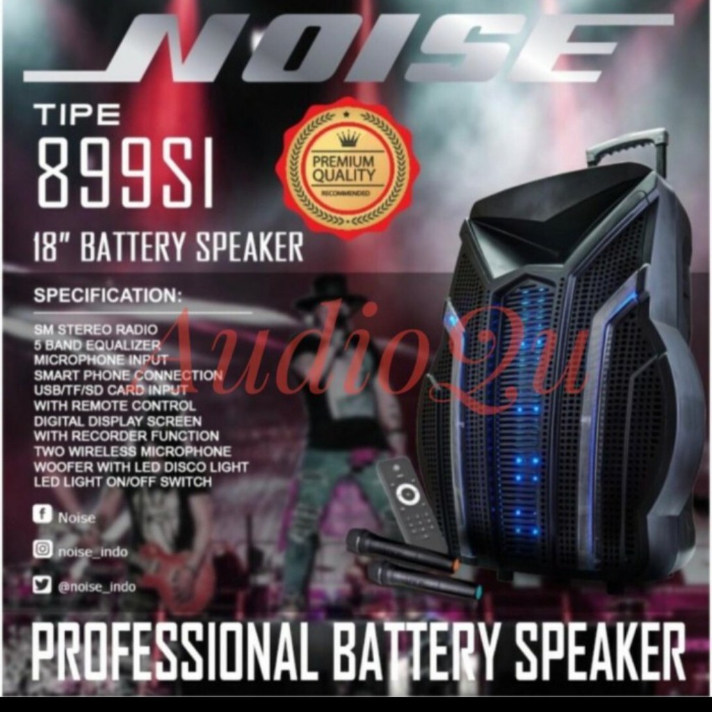 Speaker Portable Wireless Noise 899 SI/ 899SI 18inch USB Bluetooth