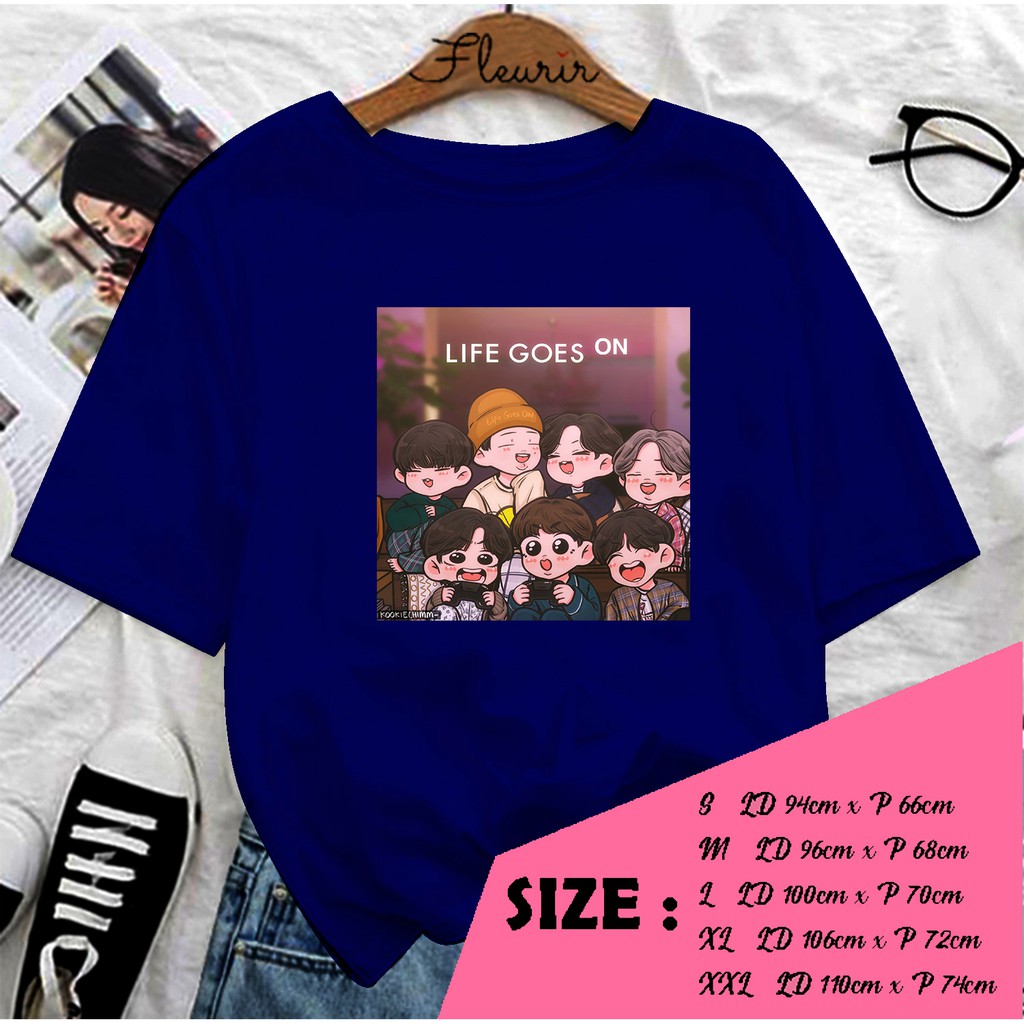 FLEURIR - KAOS  LIFE CHIBI KAOS OVERSIZE WANITA DEWASA LENGAN PENDEK TEE UNISEX