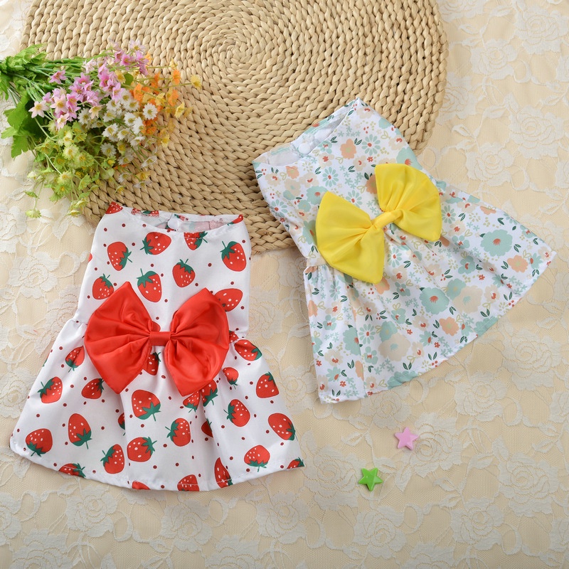 ⭐Tas Ransel Wanita Bahan Kanvas Warna Polos⭐Dress Princess Motif Bunga Ukuran S-XL Untuk Anjing / Kucing Betina
