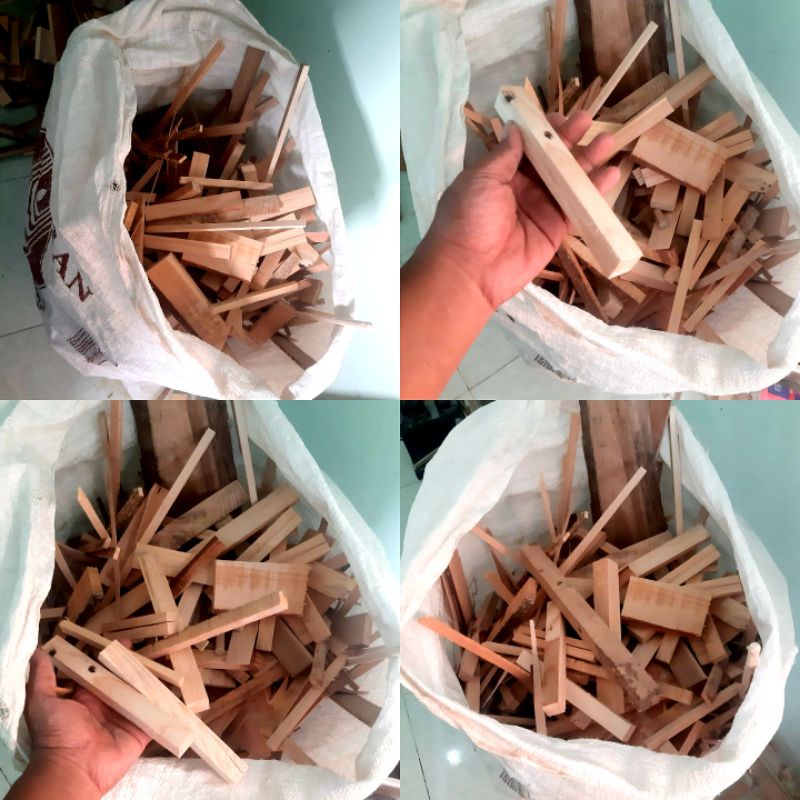 LIMBAH POTONGAN KAYU PINUS JATI BELANDA JATI SISA PRODUKSI