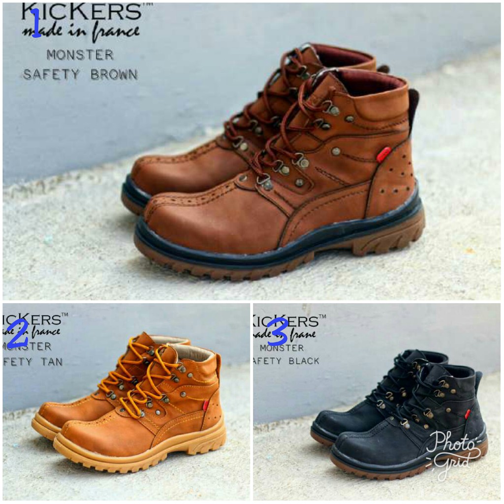 Sepatu Kickers Monster Safety Sepatu Pria Boots Casual Kerja Hiking Tracking Touring