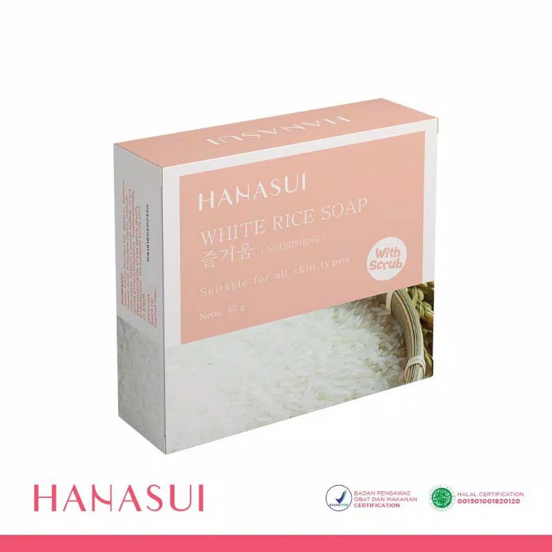 HANASUI Bar Soap 60g |White Rice|Bamboo Charcoal|Aloevera|Coffee