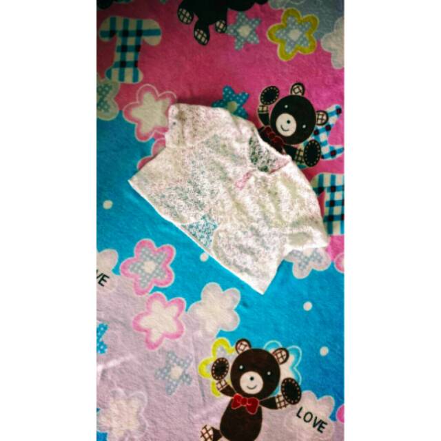 Bolero anak putih lace brukat tulang import