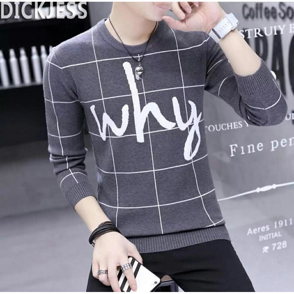 Outerwear Sweater Pria Why Baju Atasan Fashion Remaja Terbaru