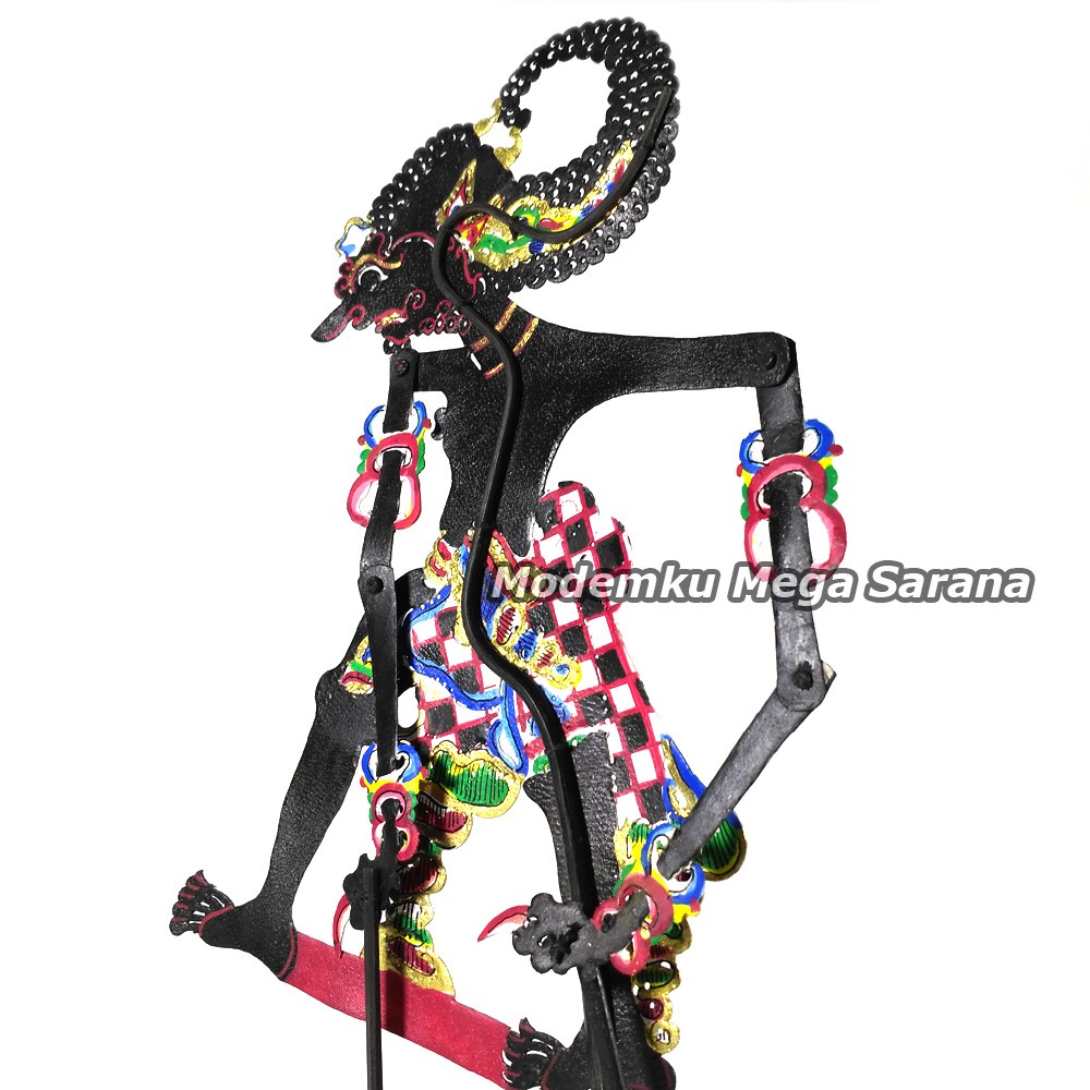 Wayang Kulit Mini Super Halus 20 Cm - Bima Werkudara Werkudoro - Hitam