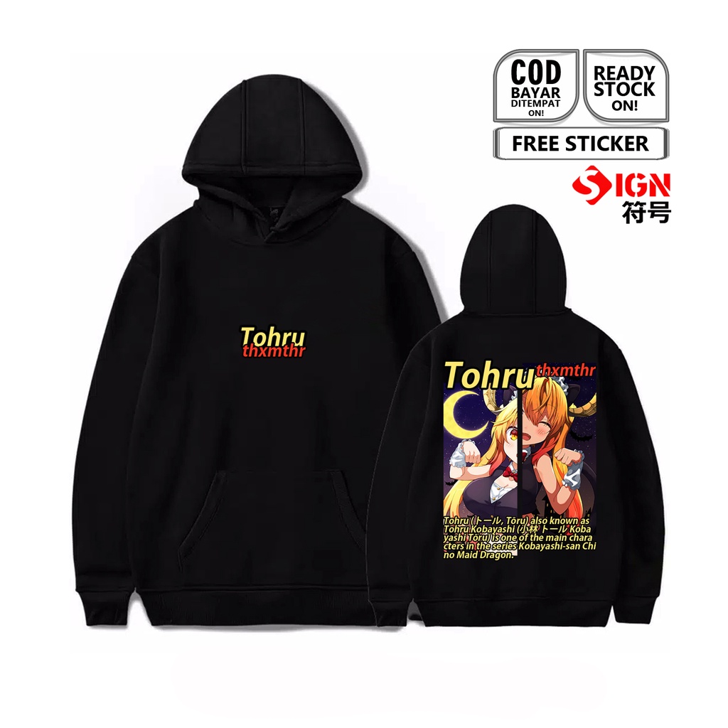 HOODIE TOHRU KOBAYASHI SAN CHI NO MAID DRAGON WAIFU ANIME MANGA DAMOCLES ELMA KANNA KAMUI TAKIYA MAKOTO LUCOA FAFNIR ILULU BANDIT GIRL QUETZALCOAT KOBAYASHI BAJU JEPANG COSPLAY JAPAN CULTURE WIBU OTAKU SIGN CLOTH