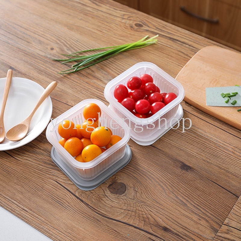 Kotak Penyimpanan Bawang / Jahe / Buah / Sayuran Dengan Penutup Untuk Kulkas Dapur