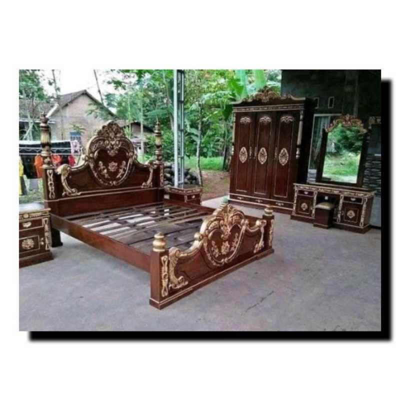 PAKET SESERAHAN PERNIKAHAN SET KAMAR TIDUR UKIR JEPARA KAYU JATI