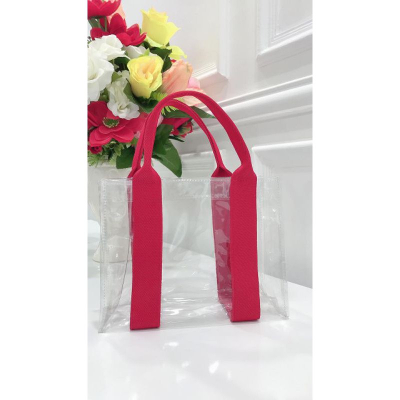 Tas mika transparan clear bag tote bag pvc premium