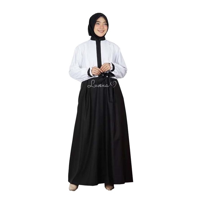 Gamis Seragam PNS Perempuan Set Rok / Baju ASN Dinas Baju Kerja Hitam Putih / Pakaian Wanita Dinas S