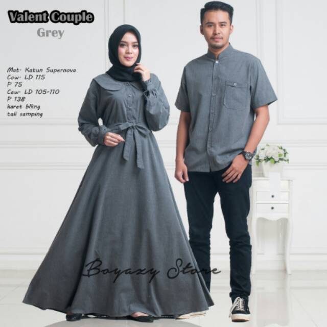 Baju Couple  Muslim Murah Voal Motif