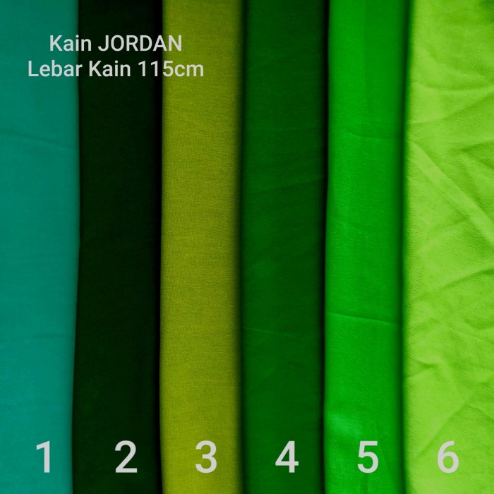 50cm Kain Polos Meteran JORDAN 6 warna hijau tosca hijau daun hijau army hijau botol hijau muda Emer