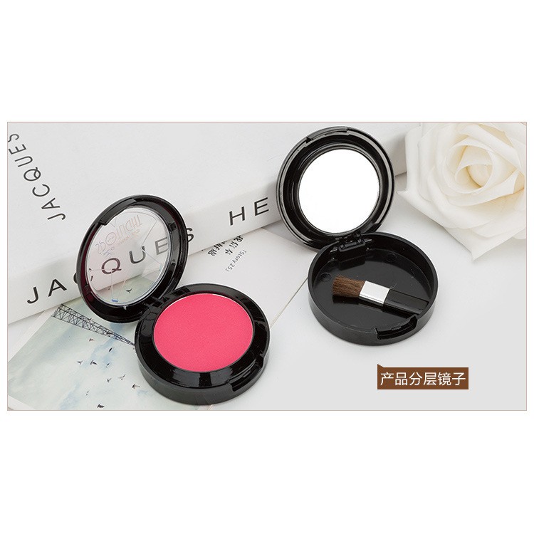 (COD) ada box buat hadiah Blush natural pressed blusher 2 warna pink dengan kuas import