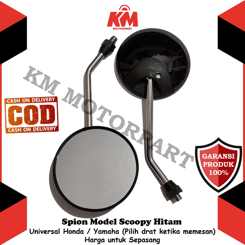 Kaca Spion Scoopy Variasi Universal Honda dan Yamaha Cocok ke Beat Vario Mio Lexi NMax Aerox Supra